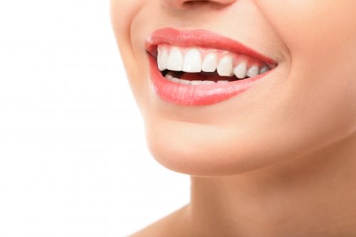 Closeup of woman showing off her pearly smile